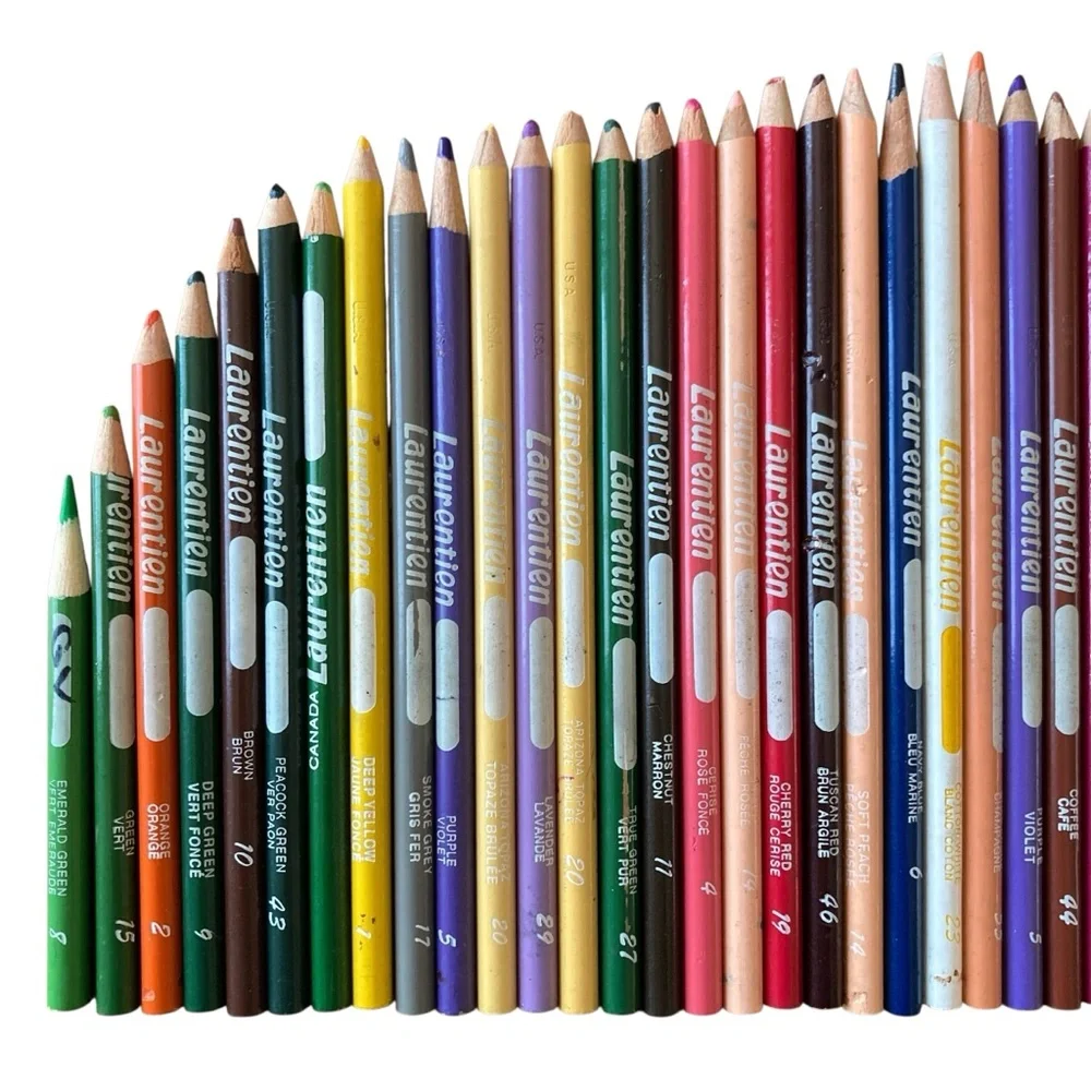 Vintage Laurentien Coloured Pencils Lot of 43 Random Colours Random Sizes Canada - Picture 2 of 6